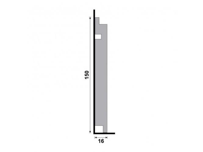 Rodapé Santa Luzia 3461 em Poliestireno - 15cm Preto | LigPisos