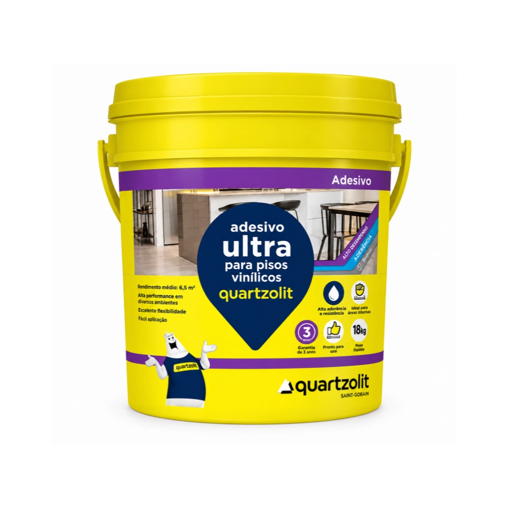 Cola Acrílica Quartzolit ULTRA 18 kg para piso vinílico