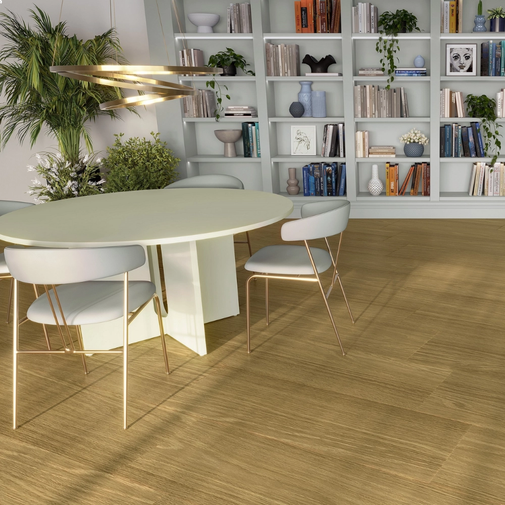 Piso Laminado Eucafloor Max Elegance Acqua Resist Freijó Brasil