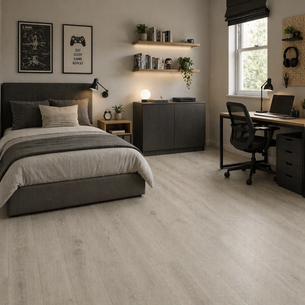 Piso Laminado Quick Step Impressive - Carvalho Cinza Suave