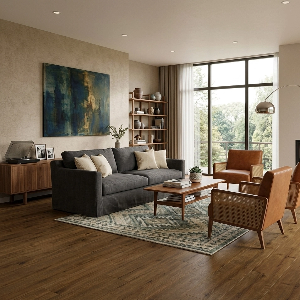 Piso Laminado Quick Step Linha Nesto - Entardecer de Outono Piso Laminado Quick Step Linha Nesto - Entardecer de Outono