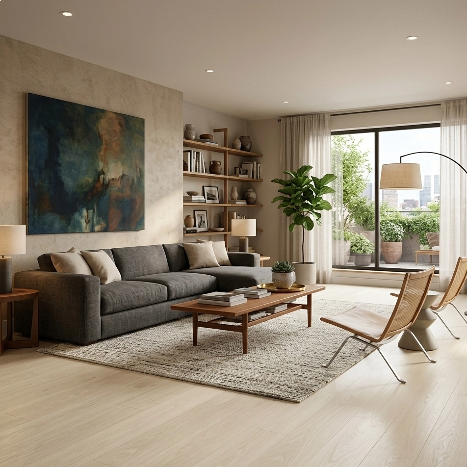 Piso Laminado Quick Step Smart - Carvalho Neblina Cinza Piso Laminado Quick Step Smart - Carvalho Neblina Cinza
