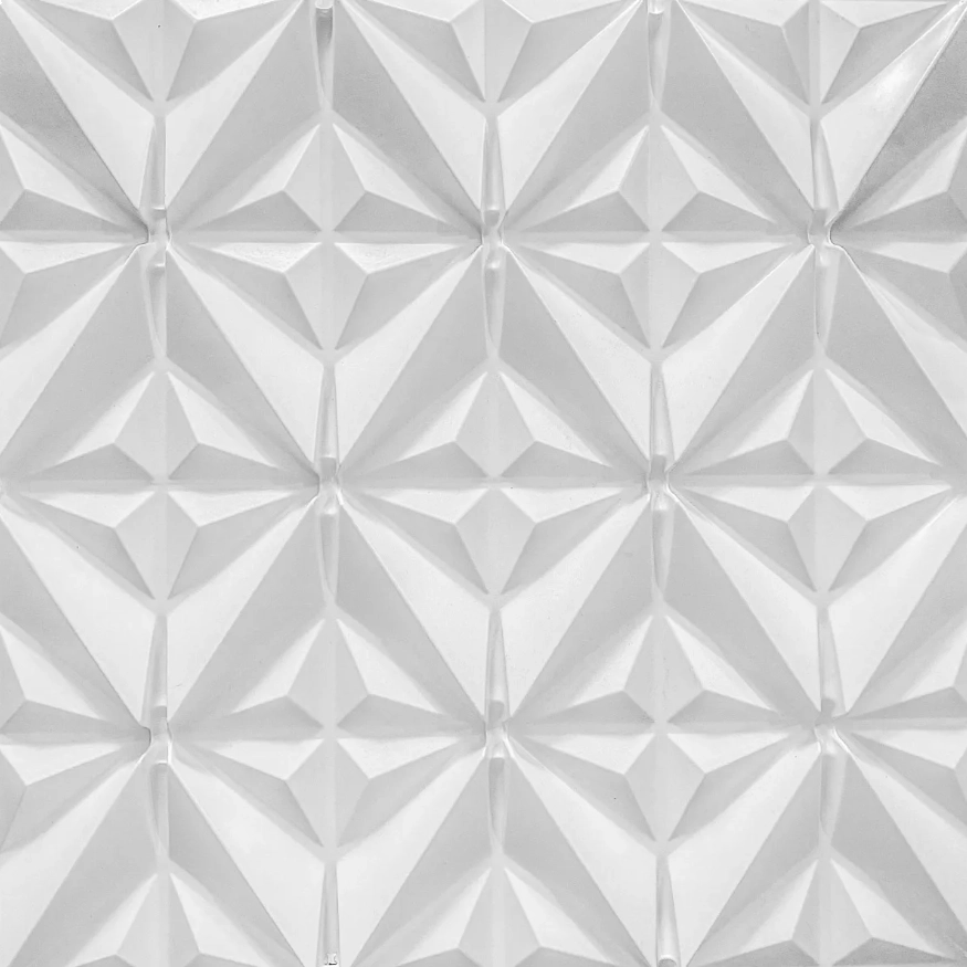 Placa 3D Poliestireno Branca Basic África 50x50