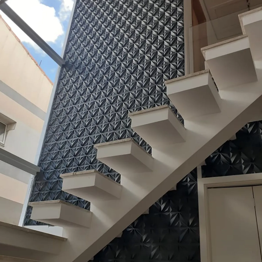 Placa 3D Poliestireno Preta Basic África 50x50