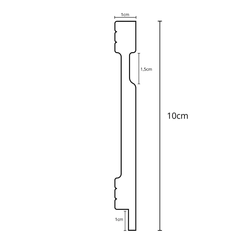 Rodapé Poliestireno 10cm Branco
