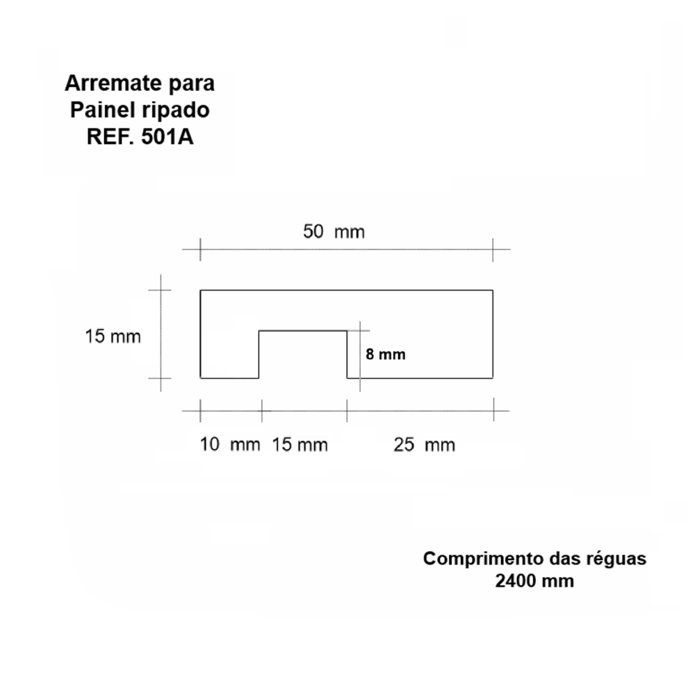 Acabamento para Ripa Moldufama 501 Preto