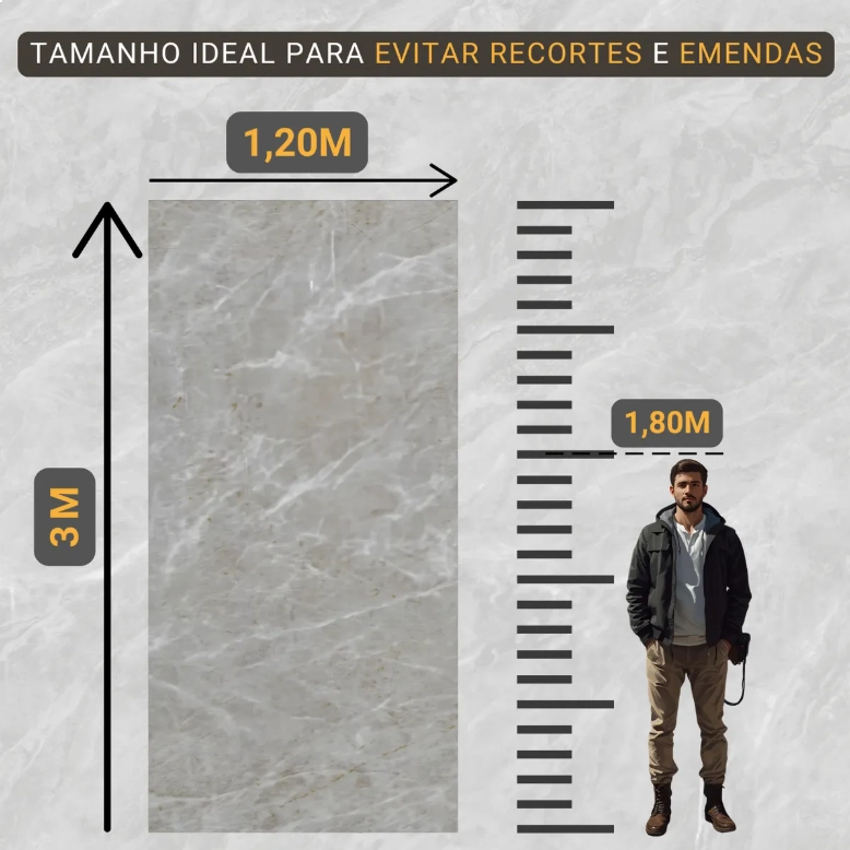 Painel Decorativo Mármore Adesivo Flexível HY 041 - Cinza Claro