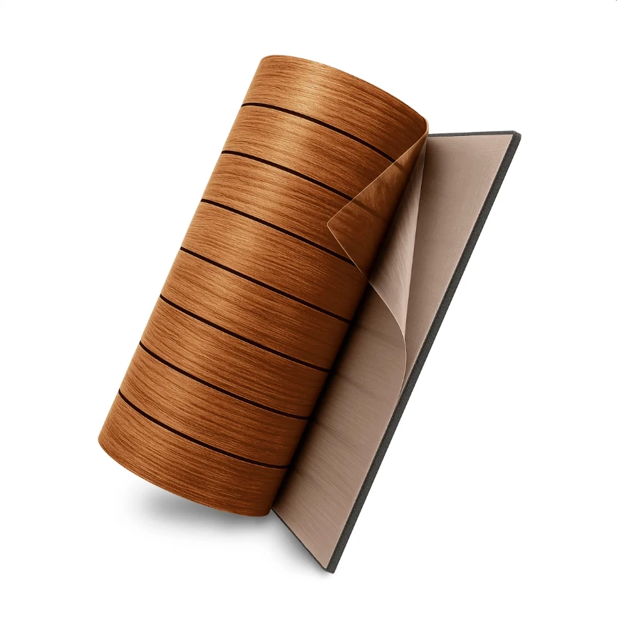 Painel Ripado Autocolante 40x300 - Freijó