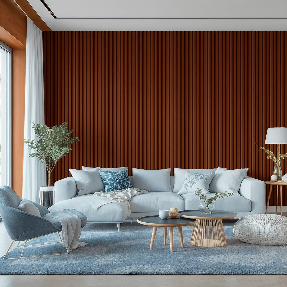 Painel Ripado Autocolante 40x300 - Tabaco