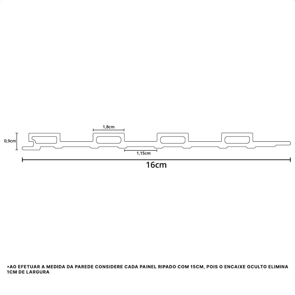 Painel Ripado de WPC Preto 9mm