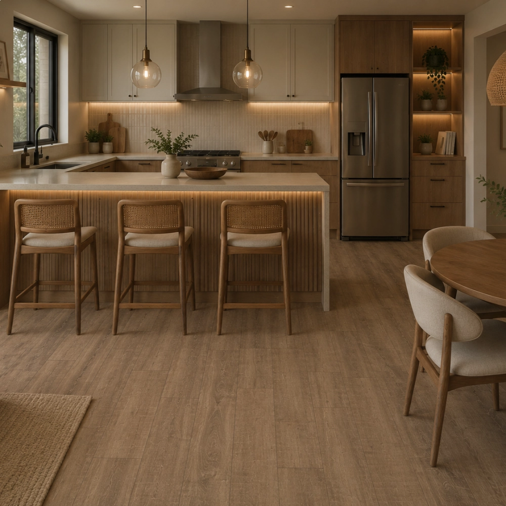 Piso Laminado Quick Step Eligna Wide - Carvalho Café Restaurado Piso Laminado Quick Step Eligna Wide - Carvalho Café Restaurado