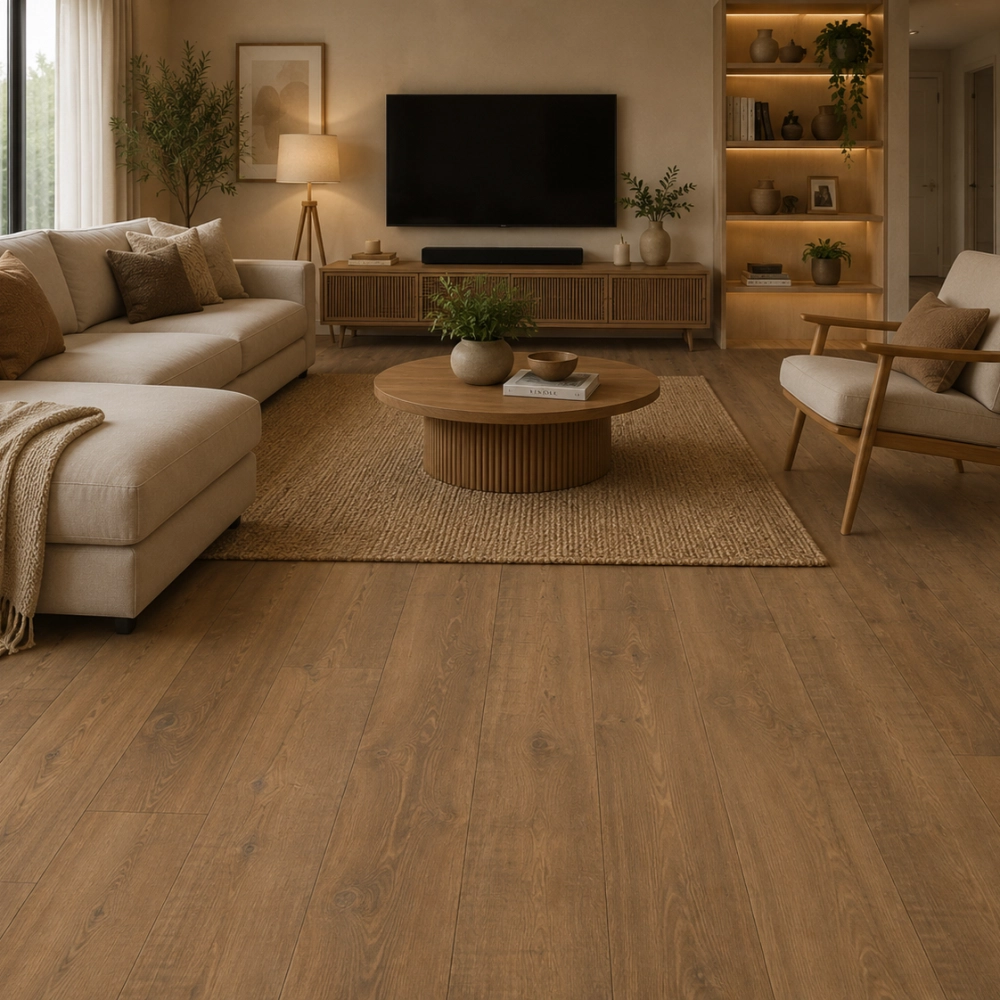 Piso Laminado Quick Step Eligna Wide - Carvalho Deserto Restaurado Piso Laminado Quick Step Eligna Wide - Carvalho Deserto Restaurado