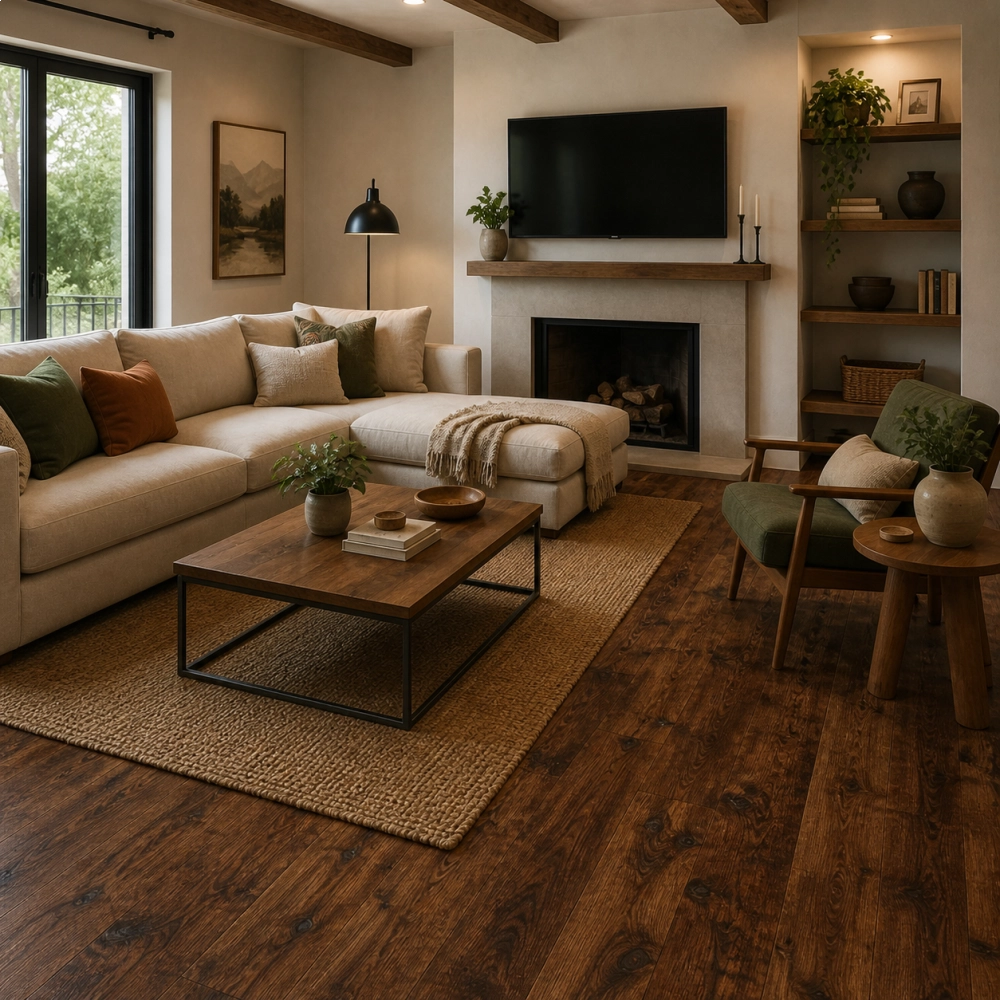 Piso Laminado Quick Step Eligna Wide - Castanheiro Escuro Restaurado Piso Laminado Quick Step Eligna Wide - Castanheiro Escuro Restaurado