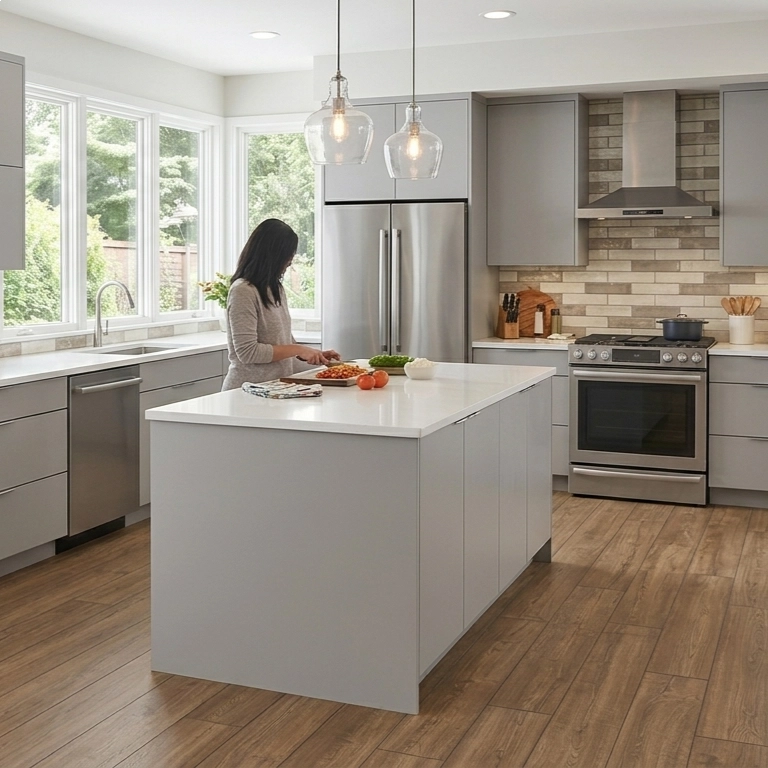 Piso Laminado Quick Step Impressive - Carvalho Marrom Acinzentado
