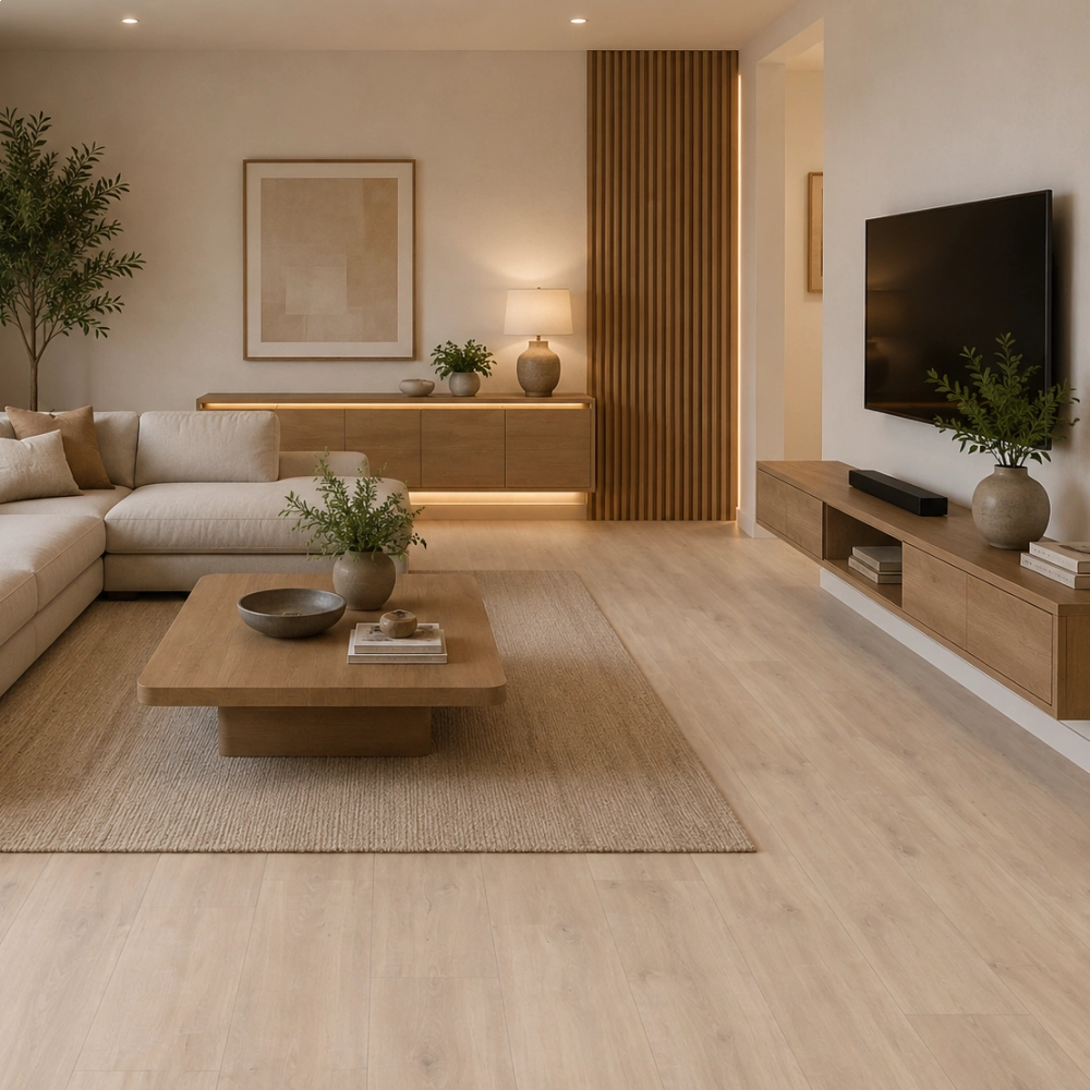 Piso Laminado Quick Step Smart - Carvalho Natural Havana Marcas de Serra