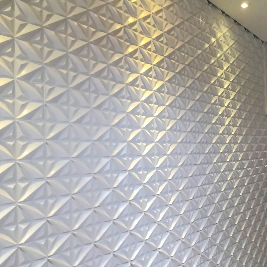 Placa 3D Poliestireno Branca Basic África 50x50 Placa 3D Poliestireno Branca Basic África 50x50