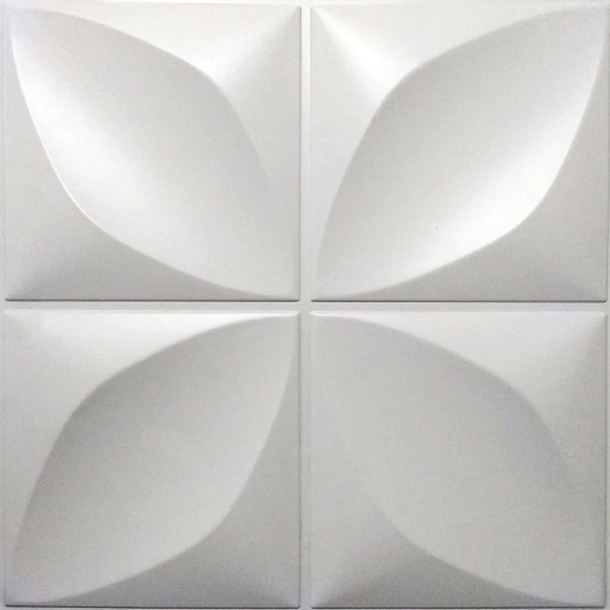 Placa 3D Poliestireno Branca Basic Primavera 50x50