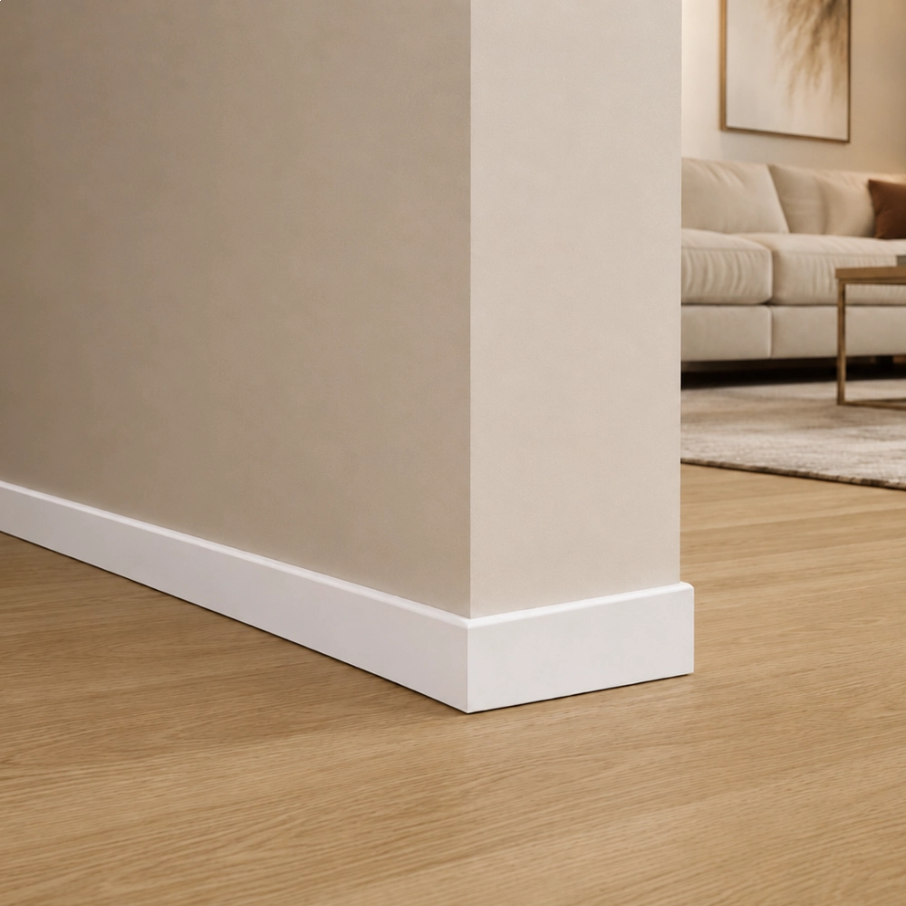 Rodapé Santa Luzia Essence 697 em Poliestireno 5cm Branco