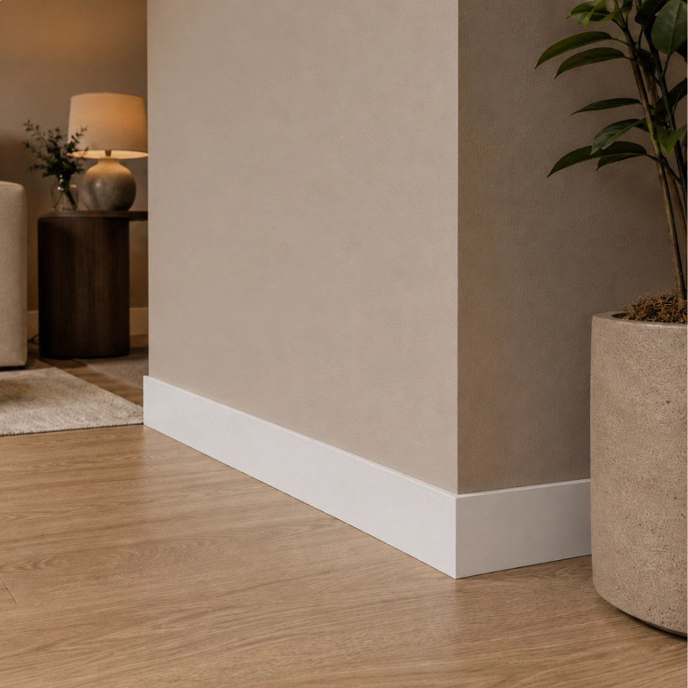 Rodapé Santa Luzia Essence 698 em Poliestireno 7cm Branco